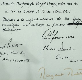 Copy of Falklands surrender documents