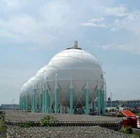 Gas tank depot in Surabaya