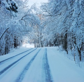 Icy road in Finland