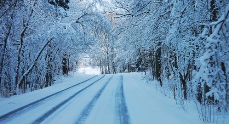 Icy road in Finland