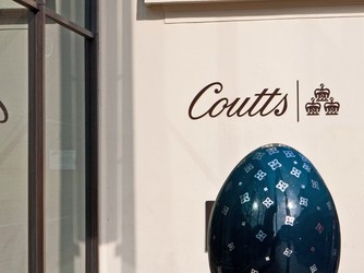 Faberge egg in front of Coutts on the Strand, London