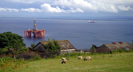 Oil rig, off the coast of Scotland