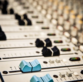 Music mixer in a studio