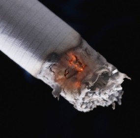 burning cigarette