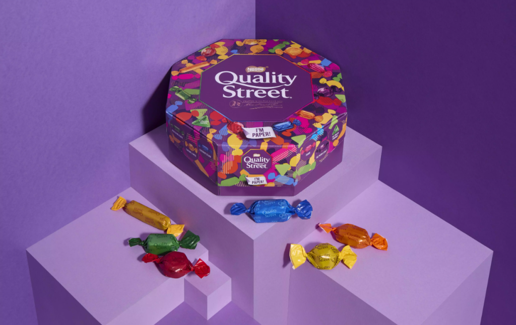 Nestl Trials Sustainable Paper Tubs for Quality Street
